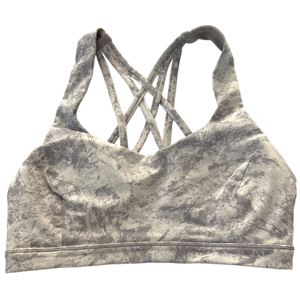 Lululemon energy bra longline size 6 hideaway camo starlight multi